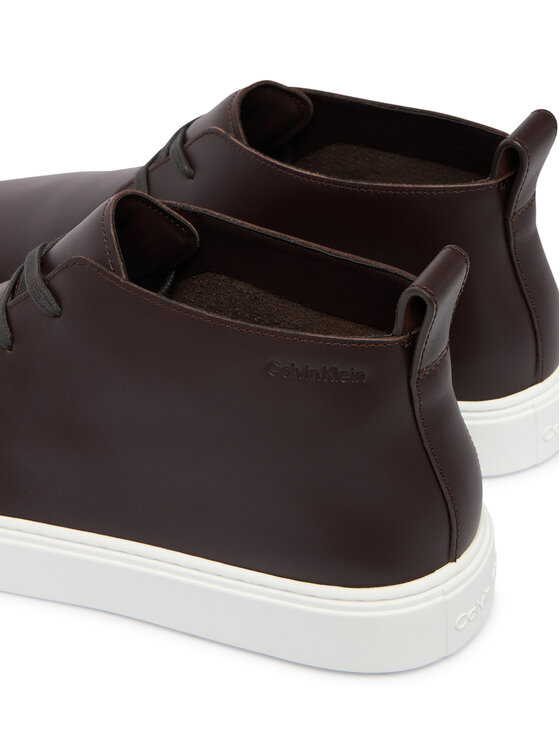 Calvin Klein Sneakersy Calvin Klein Hybrid Clean Cup Mid Boot Lth HM0HM02010 Bordó