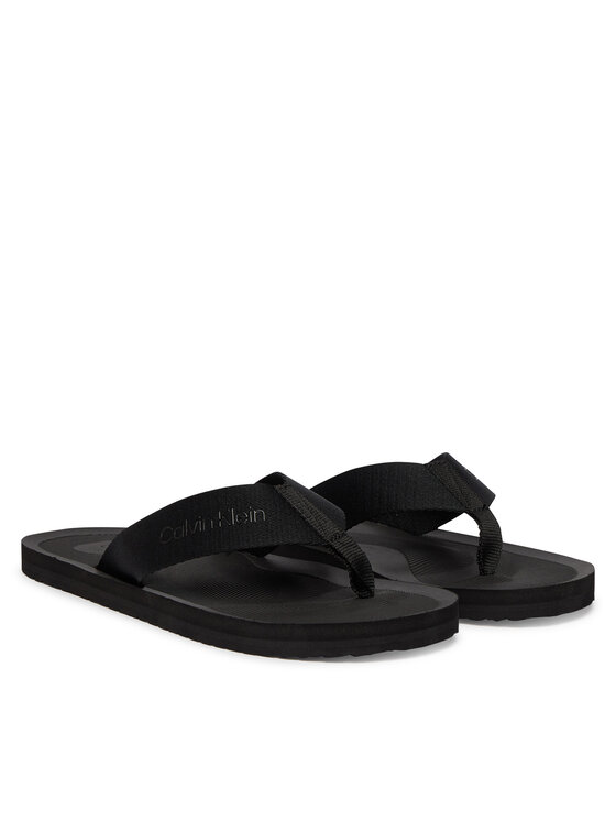 Calvin Klein Flip flop Calvin Klein Logo Webbing Strap HM0HM02106 Negru