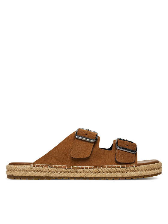 Tommy Hilfiger Espadrilky Tommy Hilfiger Flex Jutte Hilfiger Suede Sandal FM0FM05503 Hnědá