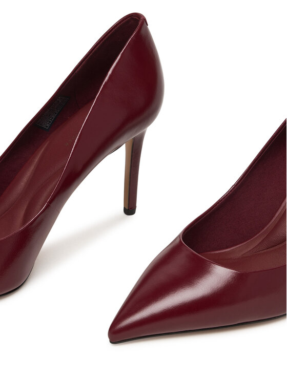 Tommy Hilfiger Pantofi cu toc subțire Tommy Hilfiger Essential Pointed Pump FW0FW09362 Vișiniu