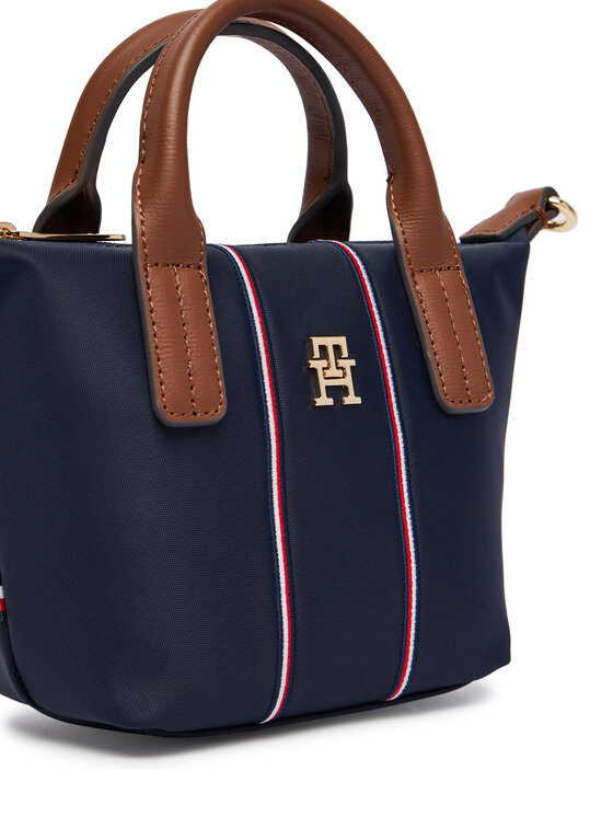 Tommy Hilfiger Rankinė Tommy Hilfiger Popette Micro Tote Corp AW0AW18552 Tamsiai mėlyna