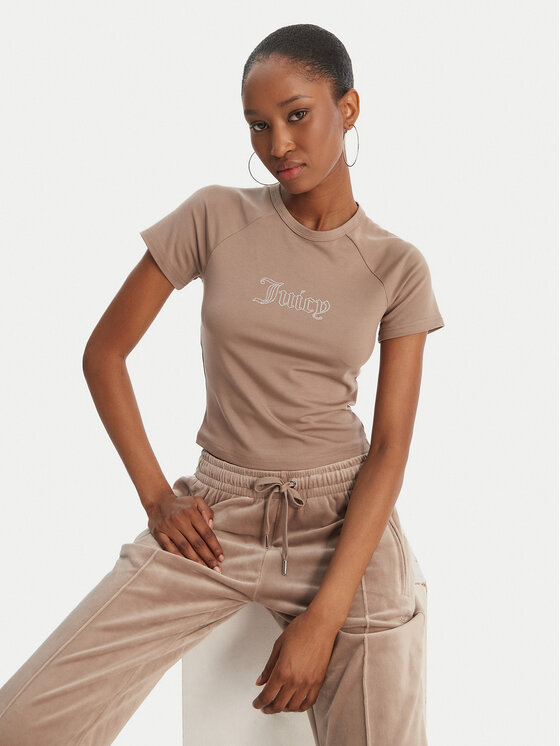 Juicy Couture Juicy Couture Camiseta Baby JCWCT126317 Beis Slim Fit