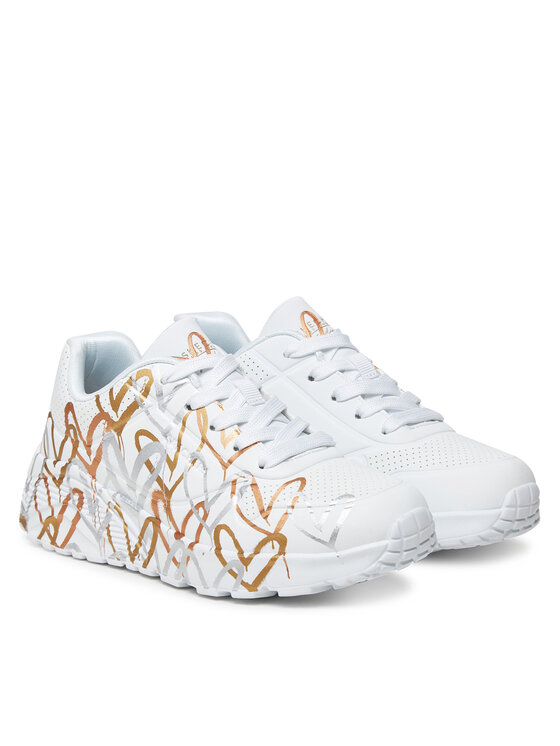 Skechers Sneakersy Skechers Uno Lite-Metallic Love 314067L/WTGD Biela