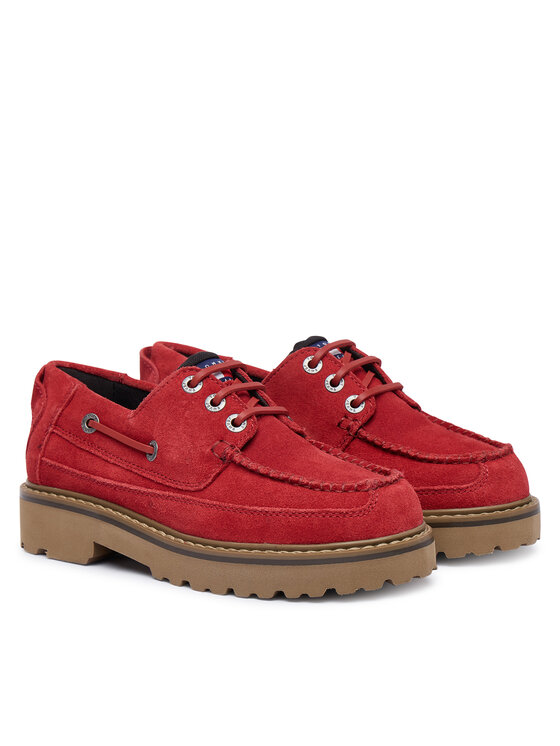 Tommy Jeans Félcipő Tommy Jeans Tjw Archive '01 Low Boat Shoe EN0EN03157 Piros
