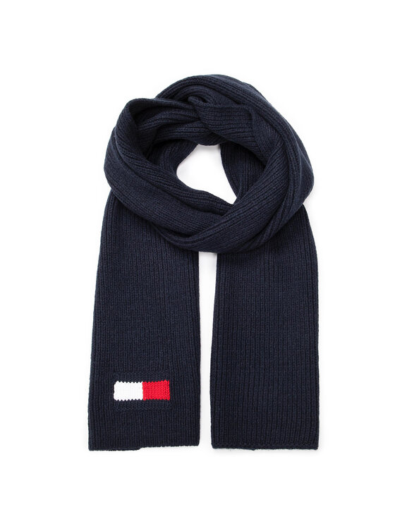 Tommy Hilfiger Szal Tommy Hilfiger Big Flag Scarf AM0AM05164 Granatowy