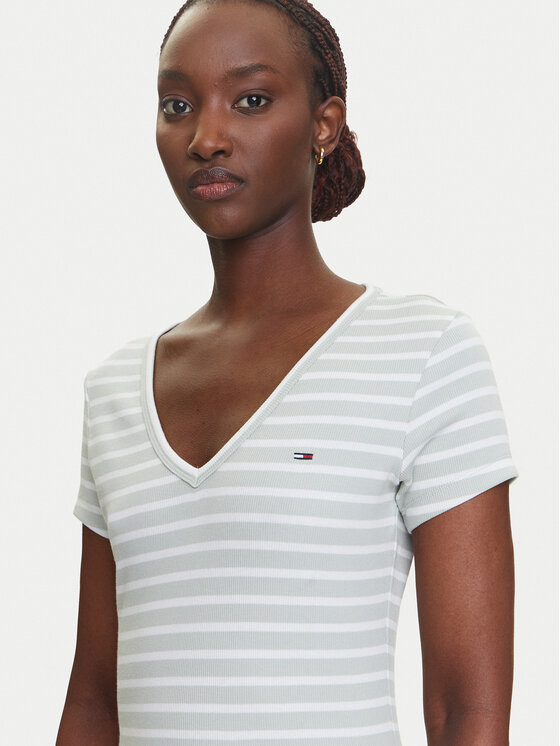 Tommy Jeans Tommy Jeans T-shirt Essential DW0DW17385 Zelena Slim Fit