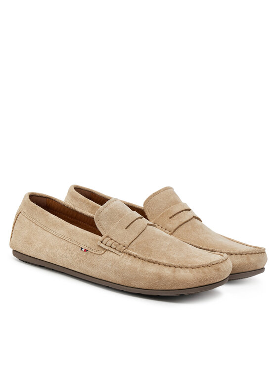 Tommy Hilfiger Мокасини Tommy Hilfiger Casual Hilfiger Suede Driver FM0FM04998 Бежов
