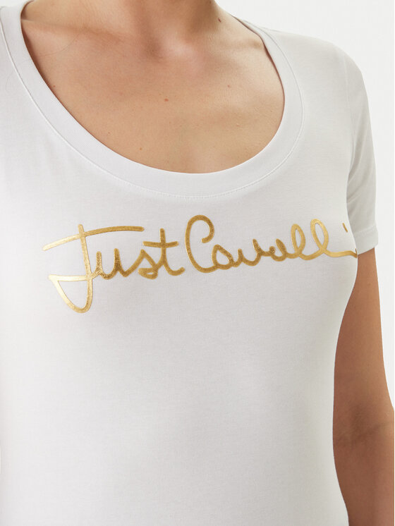 Just Cavalli Just Cavalli Camiseta 80PAHT02 CJ502 Blanco Slim Fit