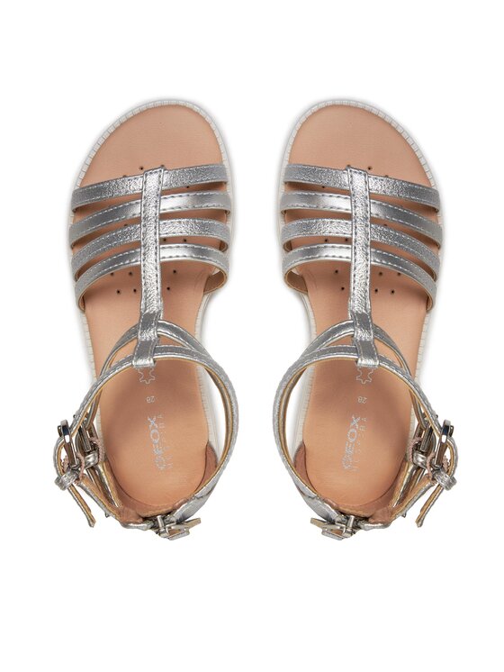 Geox Sandały Geox J Sandal Karly Girl J7235D 0QDAJ C1007 S Srebrny