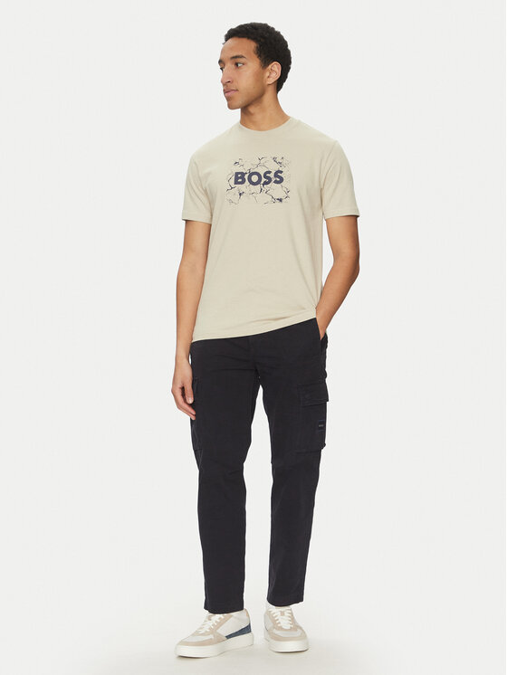 BOSS BOSS Футболка Logo Space 50539186 Бежевий Regular Fit