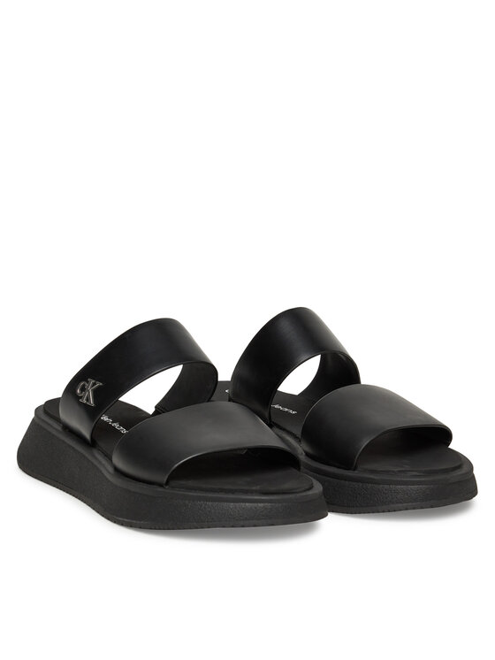 Calvin Klein Jeans Şlapi Calvin Klein Jeans Sandal Slide Double Strap YW0YW01694 Negru