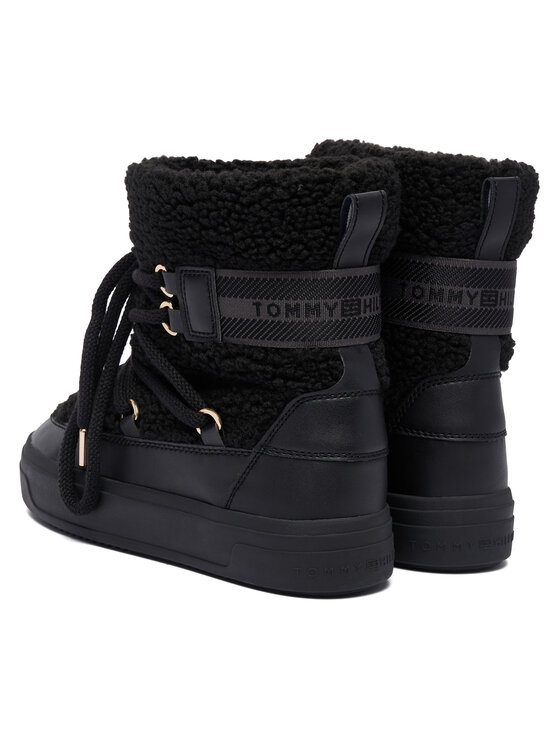 Tommy Hilfiger Μπότες Χιονιού Tommy Hilfiger Faux Shearling Snowboot FW0FW08788 Μαύρο