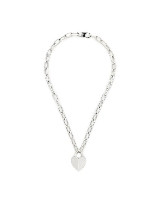 Fossil Намисто Fossil Harlow Linear Texture Heart JF04657040 Срібний