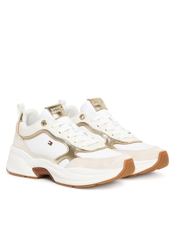 Tommy Hilfiger Сникърси Tommy Hilfiger Th Chunky Runner Metallic FW0FW09204 Екрю