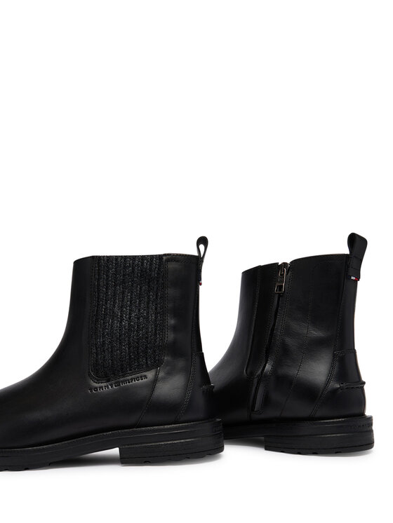 Tommy Hilfiger Μποτάκια Tommy Hilfiger Cleated Hilfiger Brush Wl Chel FM0FM06080 Μαύρο