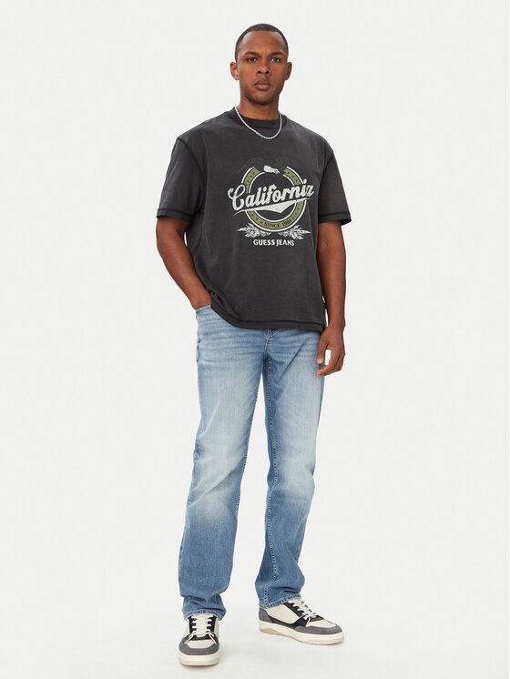 Guess Jeans Guess Jeans Футболка M6YI14 K3945 Чорний Regular Fit