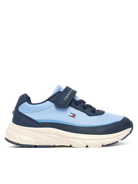 Tommy Hilfiger Sneakersy Tommy Hilfiger Low Cut Lace-Up/Velcro Sneaker T1X9-35260-1844 S Modrá
