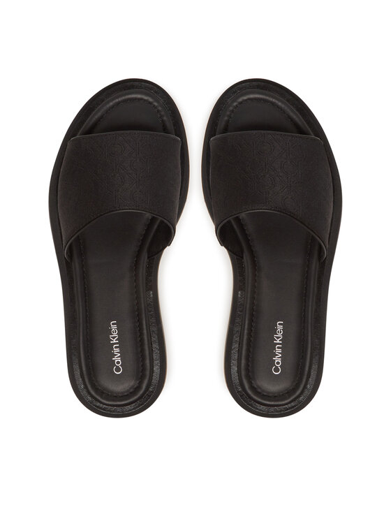 Calvin Klein Чехли Calvin Klein Flatform Slide Jacq HW0HW02461 Черен