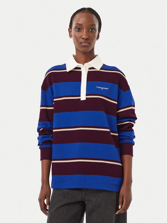 Tommy Jeans Tommy Jeans Polo Script Rugby DW0DW23303 Azul Relaxed Fit