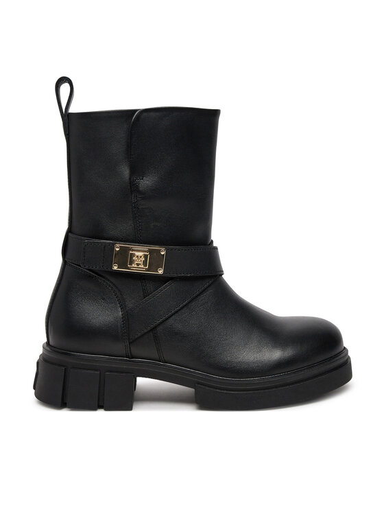 Tommy Hilfiger Bokacsizma Tommy Hilfiger Biker Leather FW0FW08313 Fekete