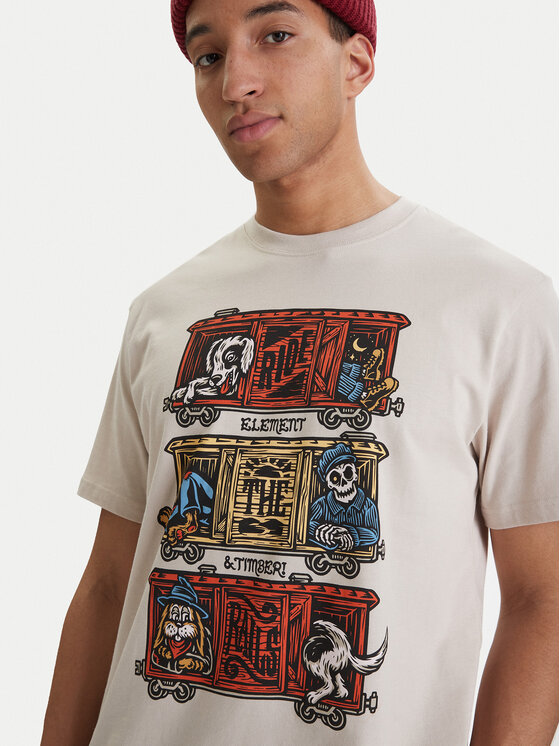 Element Element Camiseta Timber Boxcar ELYZT00574 Beis Regular Fit