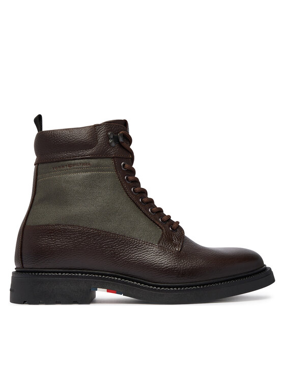 Tommy Hilfiger Trzewiki Tommy Hilfiger Corporate Casual Mix W Wpm Boot FM0FM05988 Brązowy ciemny