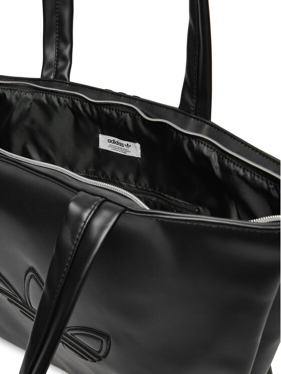 adidas Geantă adidas Polyurethane Outline Trefoil Shopper Bag IY4058 Negru