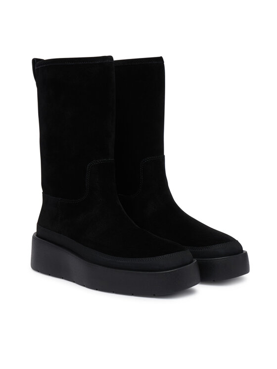Calvin Klein Čizme za snijeg Calvin Klein Flatform Mid Boot Suede Wl HW0HW03181 Crna