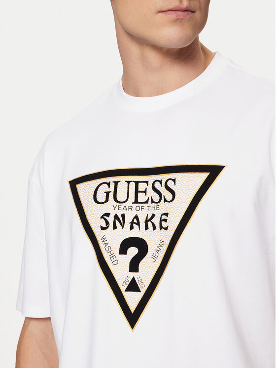 Guess Guess Marškinėliai M5RI91 KAC30 Balta Oversize