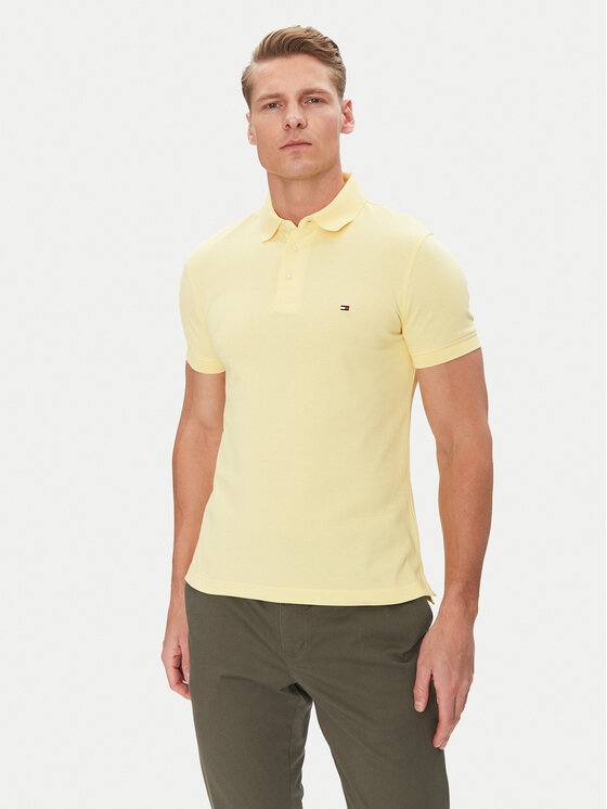 Tommy Hilfiger Tommy Hilfiger Polo majica 1985 MW0MW17771 Rumena Slim Fit