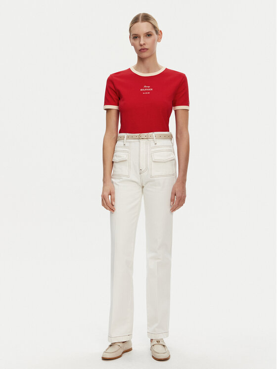 Tommy Hilfiger Tommy Hilfiger Marškinėliai Monotype WW0WW44586 Raudona Regular Fit
