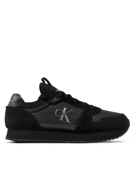 Calvin Klein Jeans Tenisice Calvin Klein Jeans Runner Sock Laceup Ny-Lth YM0YM00553 Crna