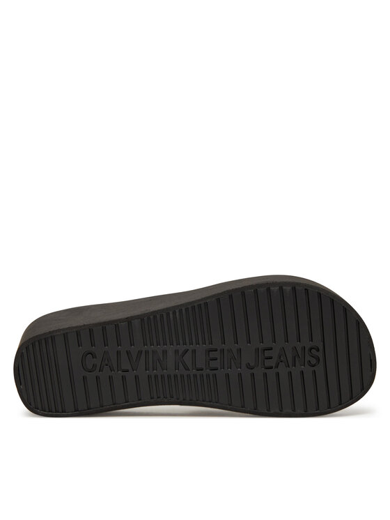 Calvin Klein Jeans Šlepetės Calvin Klein Jeans Beach Wedge Slide Canvas YW0YW01725 Juoda