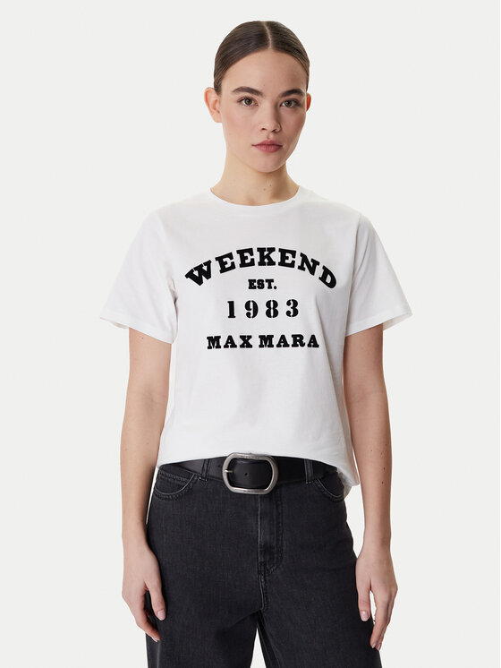 Weekend Max Mara Weekend Max Mara Camiseta Tenue 2615971051 Blanco Regular Fit