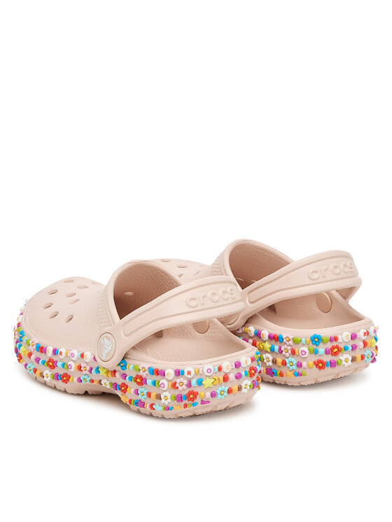 Crocs Şlapi Crocs Classic Beaded Band Clog 211627 Bej