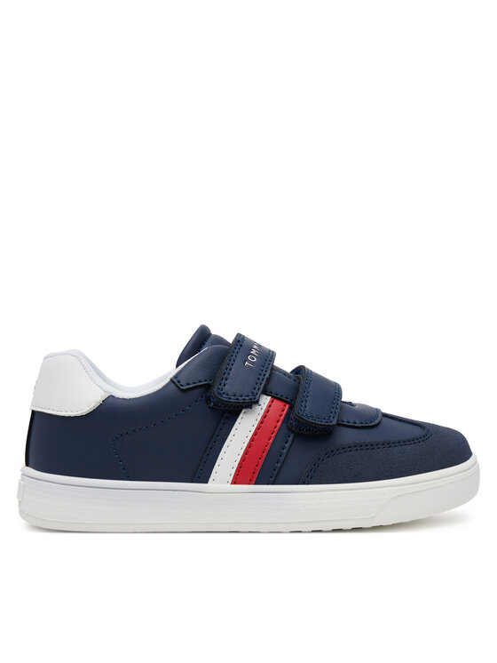 Tommy Hilfiger Laisvalaikio batai Tommy Hilfiger Stripes Low Cut Lace Velcro Sneaker T1X9-33840-1269 S Tamsiai mėlyna