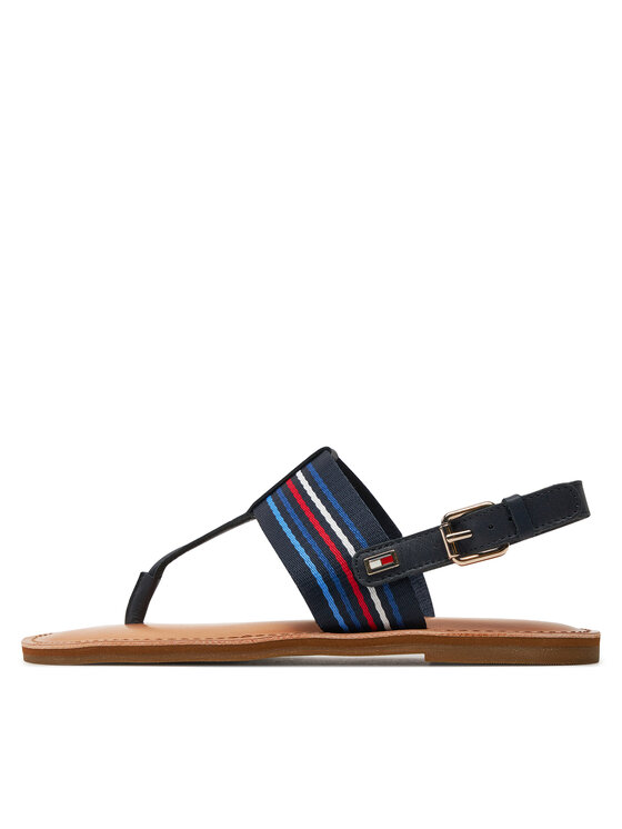Tommy Hilfiger Σανδάλια Tommy Hilfiger Flat Sandal Stripes FW0FW07924 Σκούρο μπλε