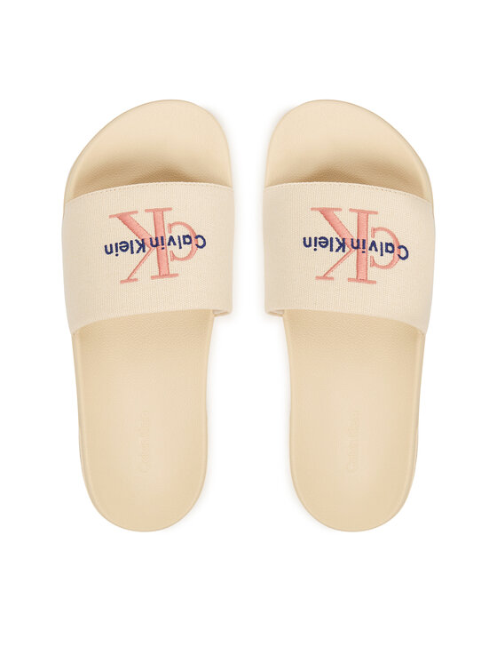 Calvin Klein Şlapi Calvin Klein Ess Slide Cv HW0HW02958 Bej