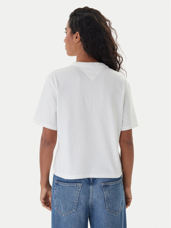 Tommy Jeans Tommy Jeans Camiseta Badge DW0DW22202 Écru Boxy Fit