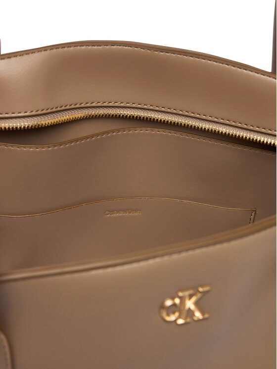 Calvin Klein Ročna torba Calvin Klein Ck Medium Dome Tot LV04F3344G Bež