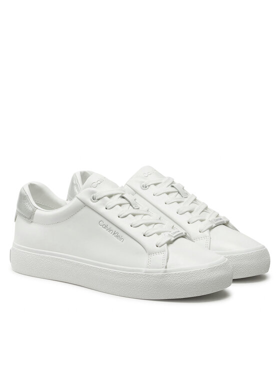 Calvin Klein Snīkeri Calvin Klein Vulc Lace Up Texture Fox - Lth HW0HW02439 Balts