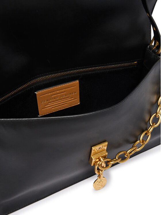 Tommy Hilfiger Borsetta Tommy Hilfiger Crest Leather Conv Shoulder Bag AW0AW19015 Nero