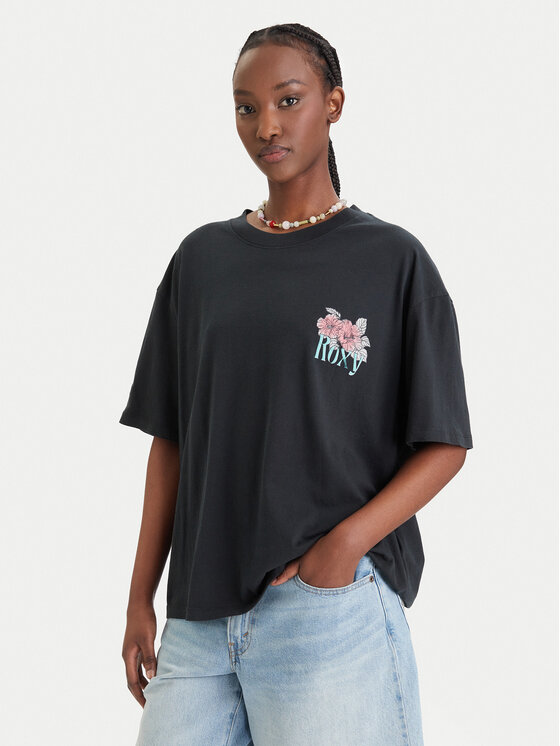 Roxy Roxy Camiseta Talloversize Washed ERJZT06081 Negro Oversize