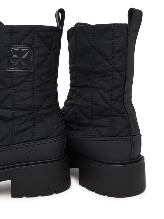 Calvin Klein Polokozačky Calvin Klein Chunky Zip Boot Mat Mix Aop Em HW0HW03205 Tmavě hnědá