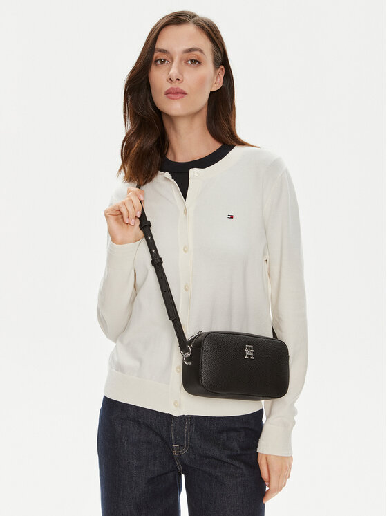 Tommy Hilfiger Kabelka Tommy Hilfiger Th Emblem Camera Bag AW0AW15179 Čierna