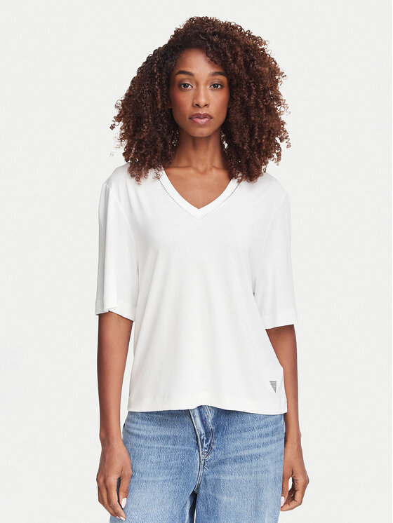 Guess Guess Camiseta W6YP58 K5233 Blanco Relaxed Fit