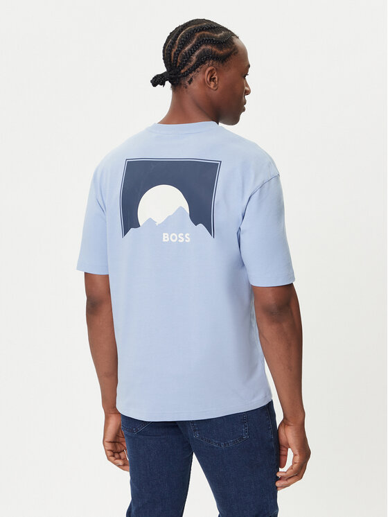 BOSS BOSS Camiseta Te_Move 50547087 Celeste Relaxed Fit