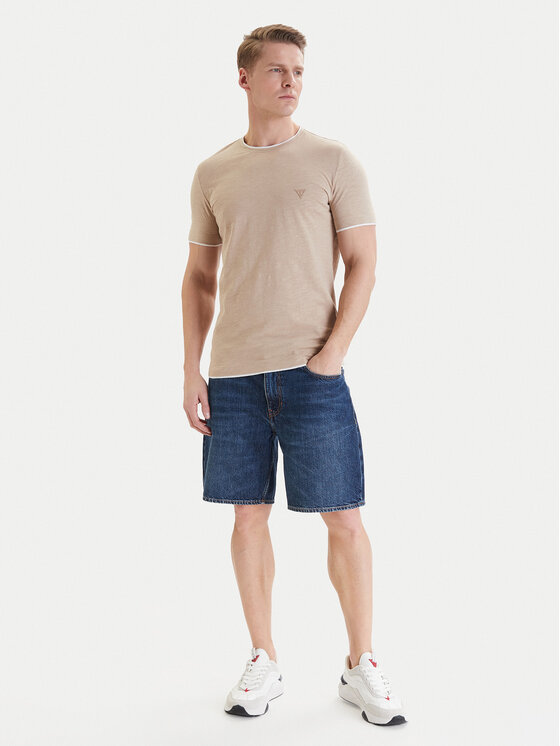 Guess Guess T-shirt F6GI06 K6XN4 Bež Slim Fit
