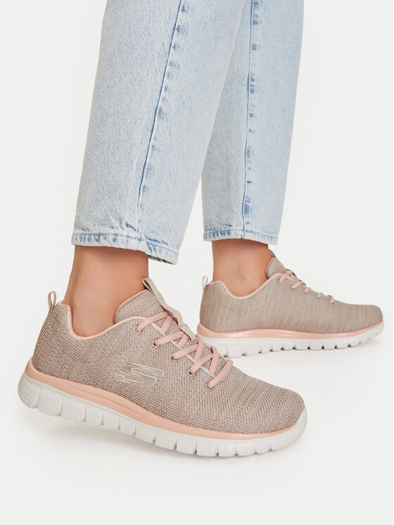 Skechers Sneakersy Skechers Twisted Fortune 12614/NTCL Beżowy