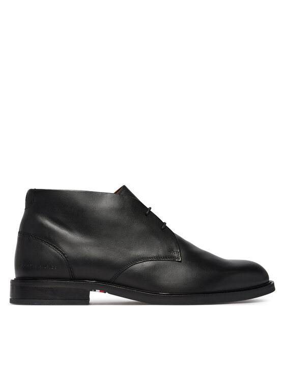 Tommy Hilfiger Trzewiki Tommy Hilfiger Corporate Dressy Lth Lace Boot FM0FM05949 Czarny